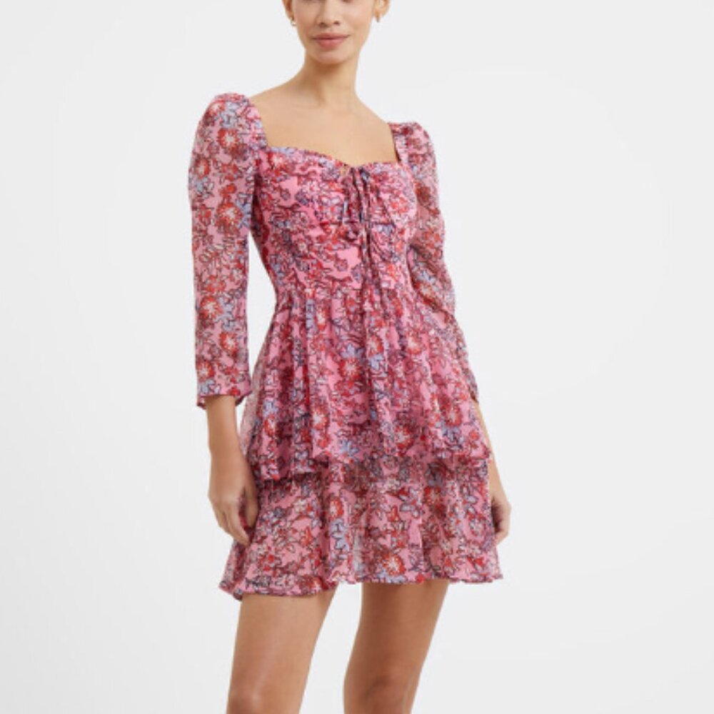 French Connection Pink Print Fontini Dress, NWT
